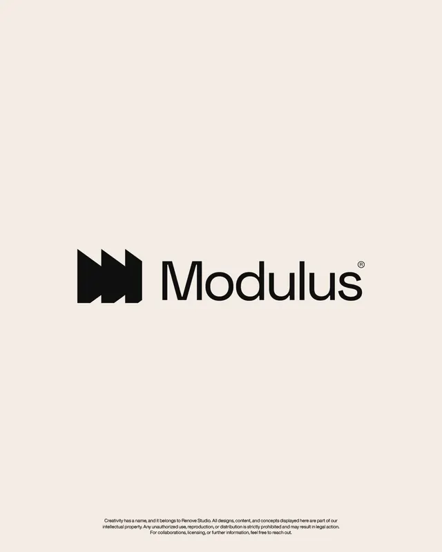 Modulus fast-forward geometric logo, minimal, geometric, warm