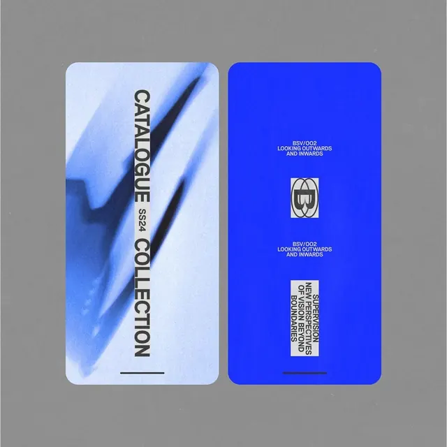 Catalogue SS24 lookbook covers with rotated type, editorial, minimal, vibrant