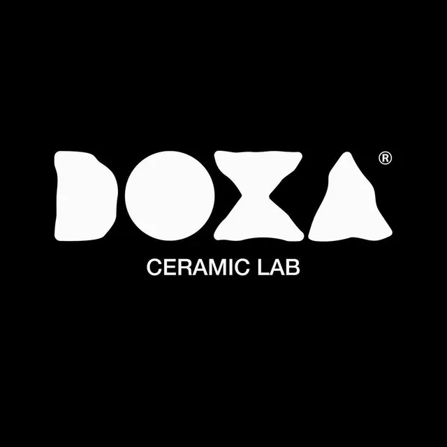 DOXA Ceramic Lab blobby custom wordmark, organic, geometric, dark