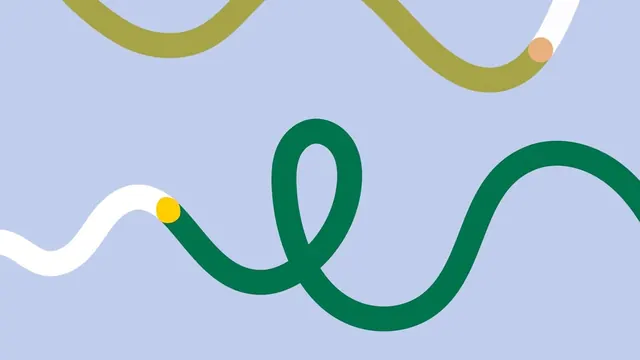 Looping squiggle brand graphic, abstract, minimal, light