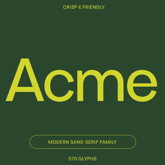 Acme sans-serif type specimen card, minimal, swiss, earthy