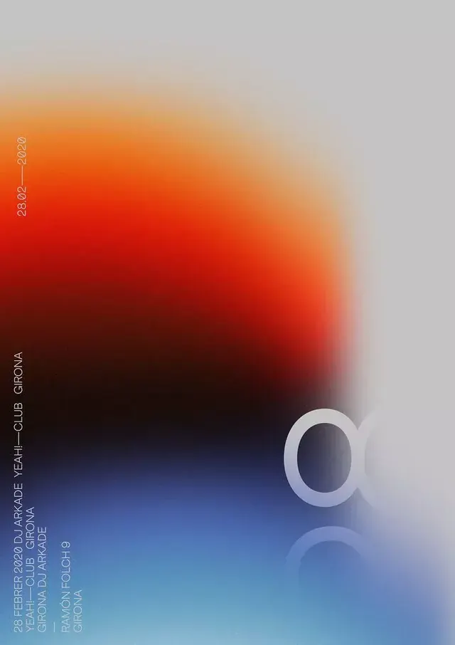 Yeah! Club Girona gradient event poster, gradient-heavy, abstract, warm