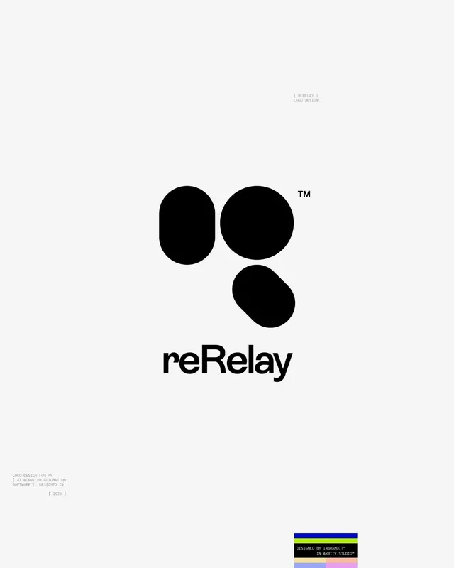 reRelay blob 'g' logo presentation, minimal, geometric, light
