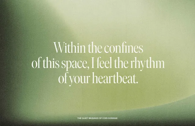Centered serif quote on green gradient, minimal, organic, light