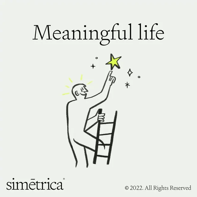simetrica 'Meaningful life' card, illustrated, line-art, light