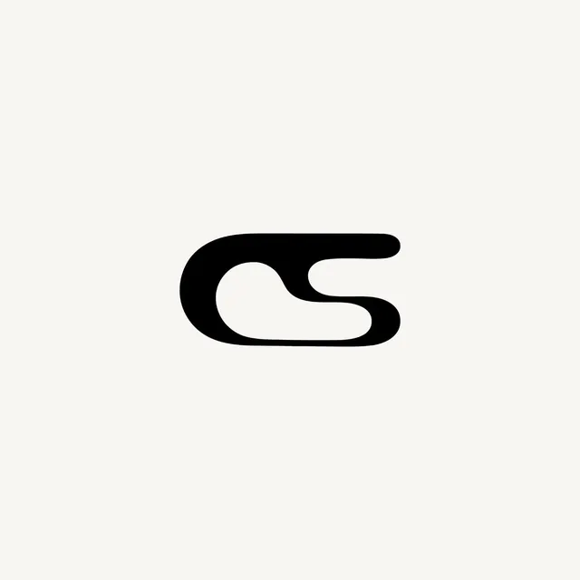 CS monogram in a horizontal capsule, minimal, geometric, light