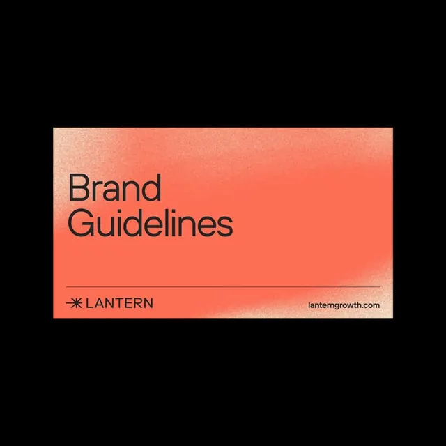 Lantern brand guidelines cover card, minimal, corporate-clean, warm