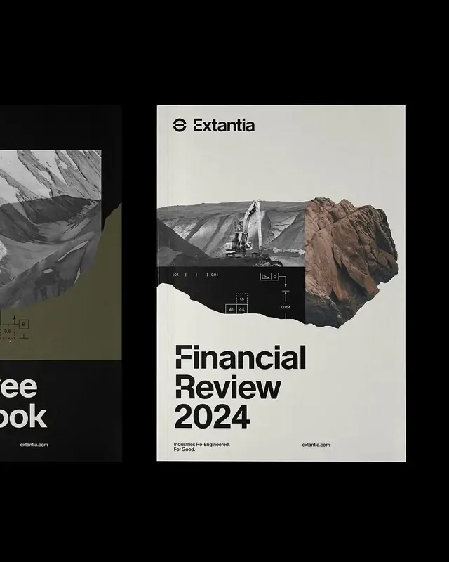 Extantia Financial Review 2024 report covers, editorial, swiss, light