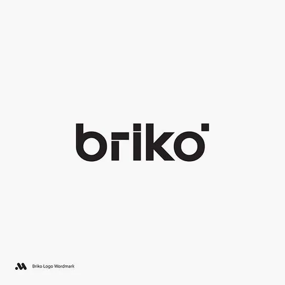 Briko lowercase geometric wordmark, minimal, geometric, light