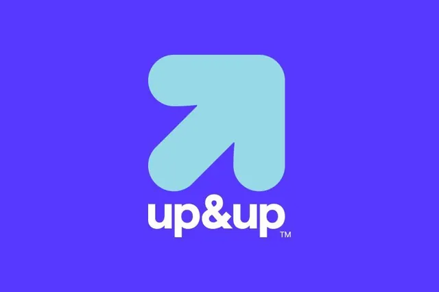 up&up rounded arrow logo, minimal, geometric, vibrant