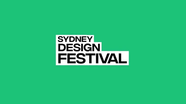 Sydney Design Festival stepped knockout logotype, minimal, swiss, vibrant