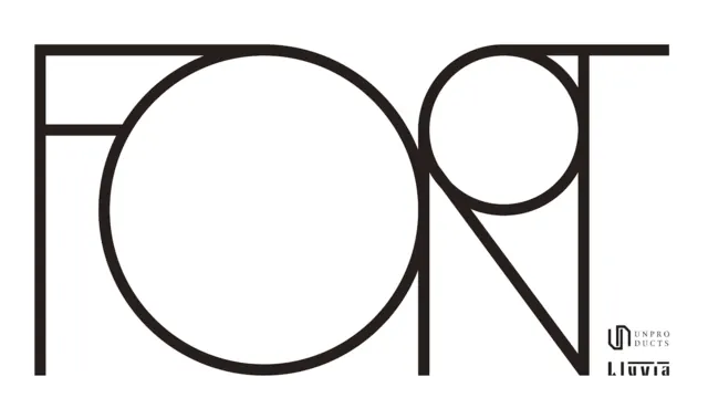 Thin-line circular display lettering: FONT, geometric, minimal, light