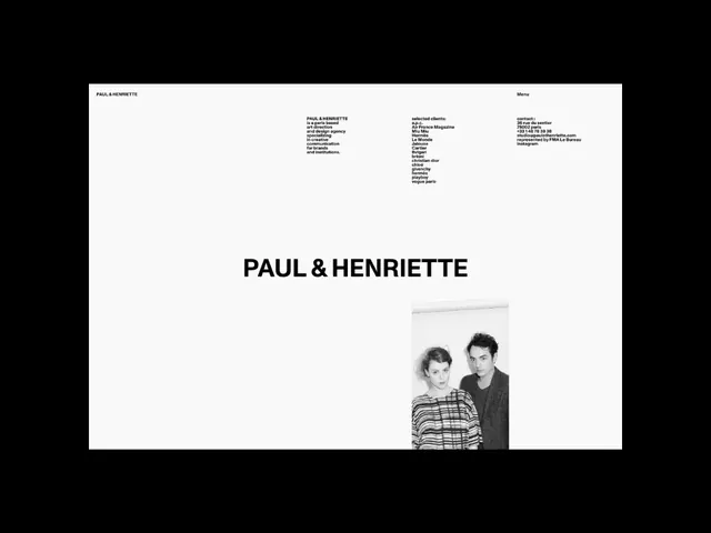 Paul & Henriette Swiss agency homepage, minimal, swiss, light