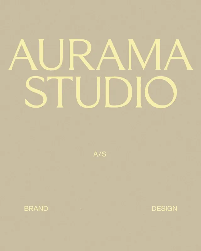 Serif studio wordmark on warm sand, minimal, luxury, light
