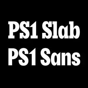 PS1 Slab vs Sans type comparison, minimal, monochrome, dark