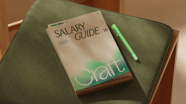 Craft Salary Guide '26 printed report cover, editorial, minimal, earthy
