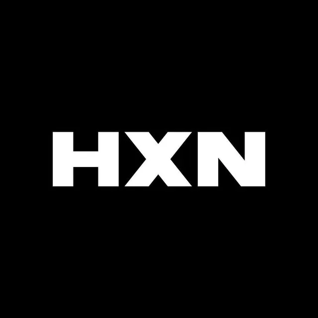 HXN bold wordmark logo, minimal, swiss, dark