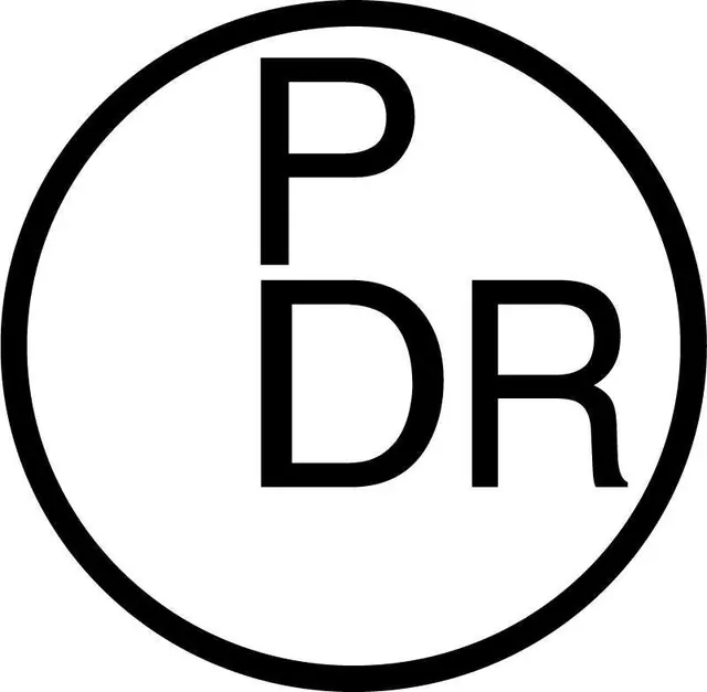 PDR stacked monoline circle monogram, minimal, geometric, light