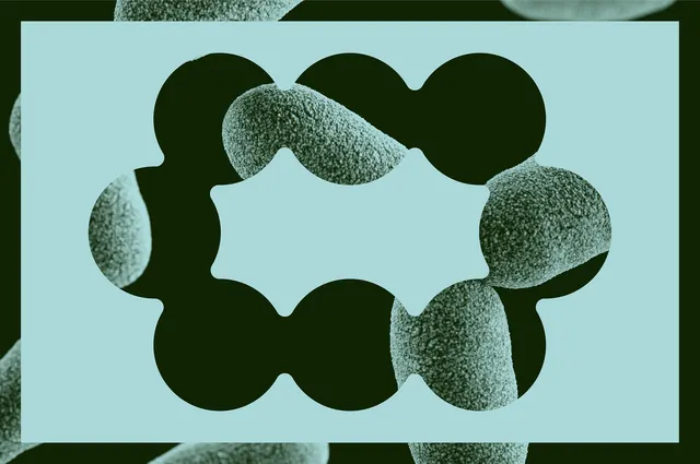 Textured organic blobs on cyan, abstract, organic, dark