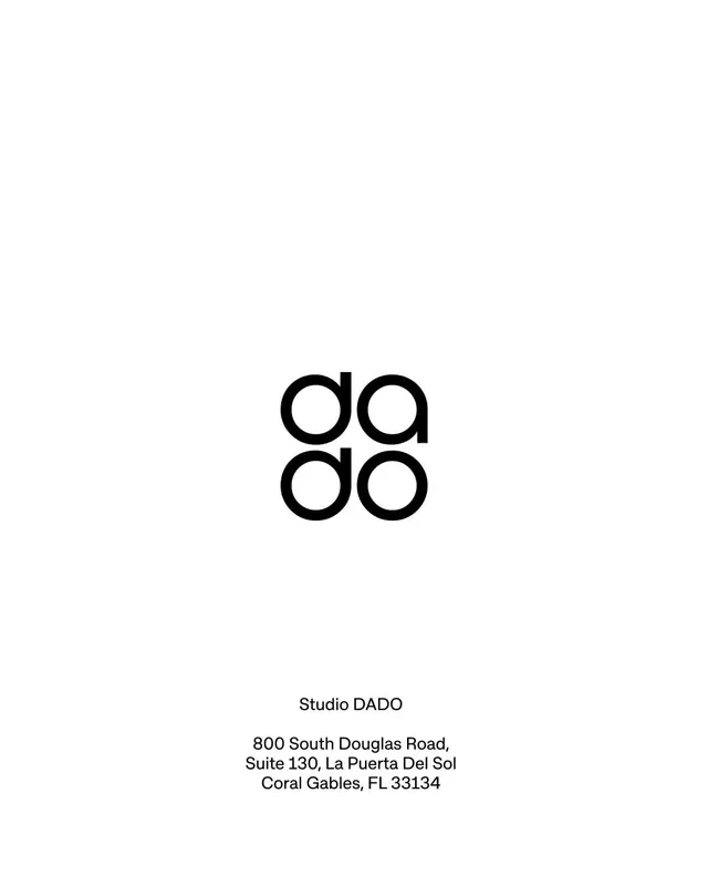 Studio DADO stacked-circle wordmark, minimal, geometric, light