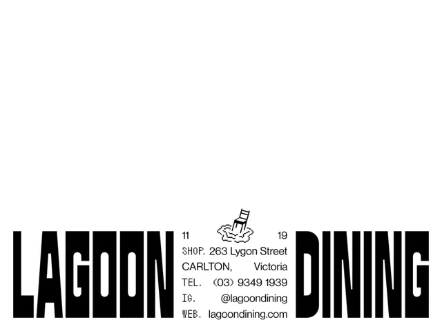 Lagoon Dining split brutalist restaurant lockup, brutalist, minimal, light