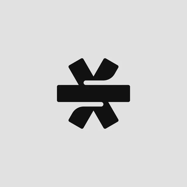 Interlocking asterisk logo mark, minimal, geometric, light