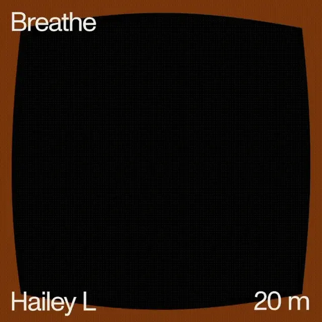 Breathe meditation timer card, minimal, dark-mode, dark