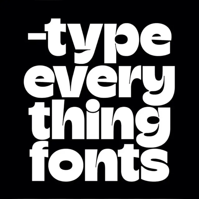 Type Everything fat display lockup, minimal, monochrome, dark
