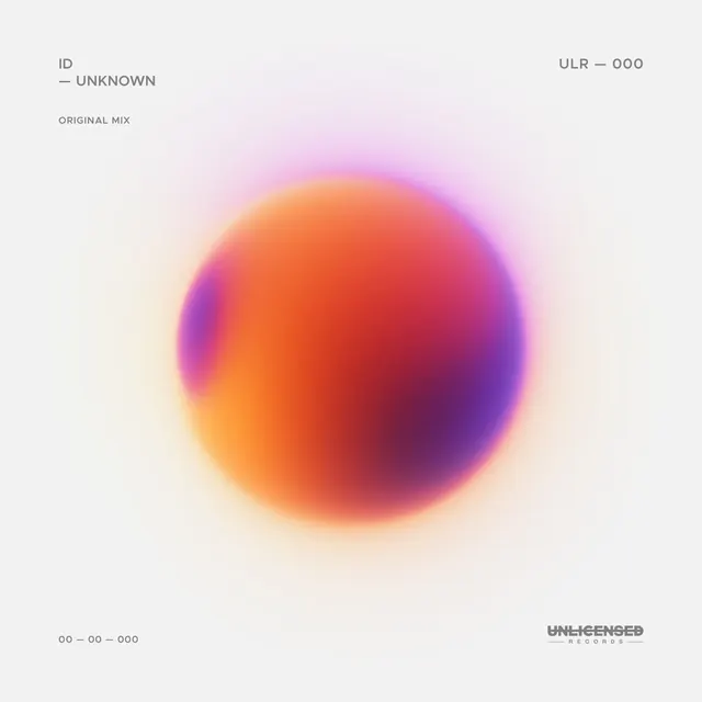 Unlicensed Records gradient orb cover art, minimal, gradient-heavy, warm