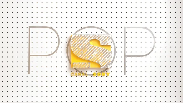 POP Wordmark with Abstract Graphic, minimal, line-art, light