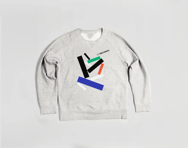 Masterfec brand identity with geometric logo, minimal, geometric, vibrant