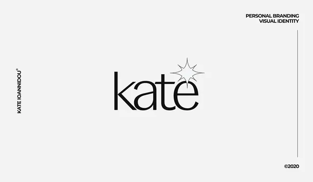 Personal branding visual identity with star mark, minimal, geometric, light