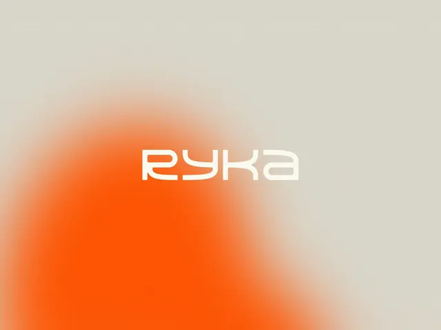 RYKA wordmark on orange gradient haze, minimal, gradient-heavy, warm