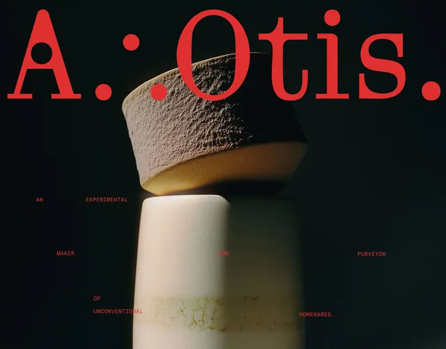 A. Otis homewares branding over ceramics, editorial, photographic, dark