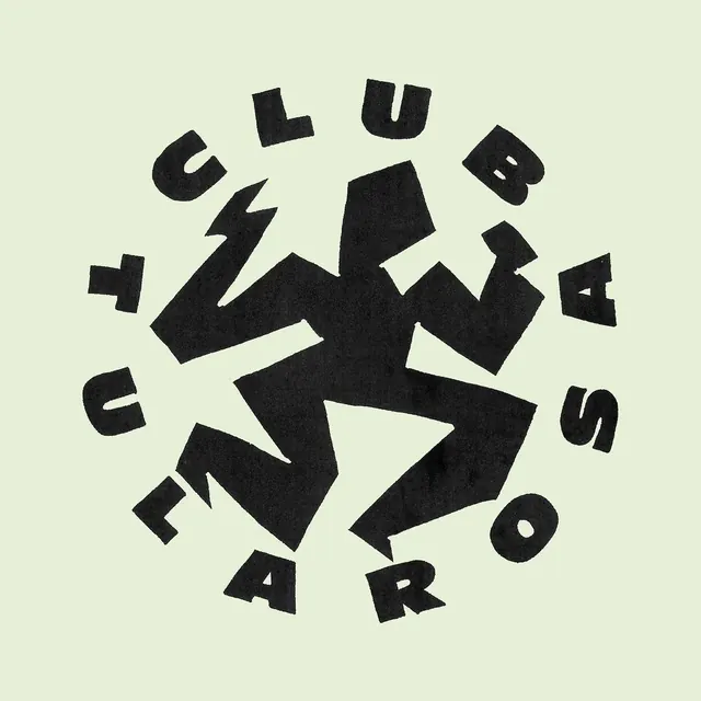 CLUB TULAROSA cut-paper figure logo, retro, monochrome, light