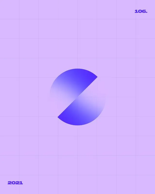Split gradient disc on lavender grid, minimal, abstract, gradient