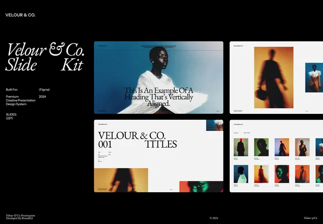 Velour & Co. dark slide kit showcase, editorial, minimal, dark