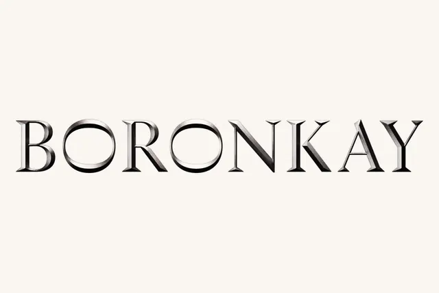 BORONKAY chiseled serif wordmark, minimal, luxury, light