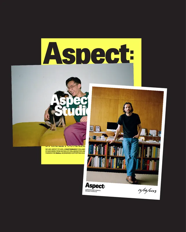 Aspect studio promo flyers, editorial, minimal, dark