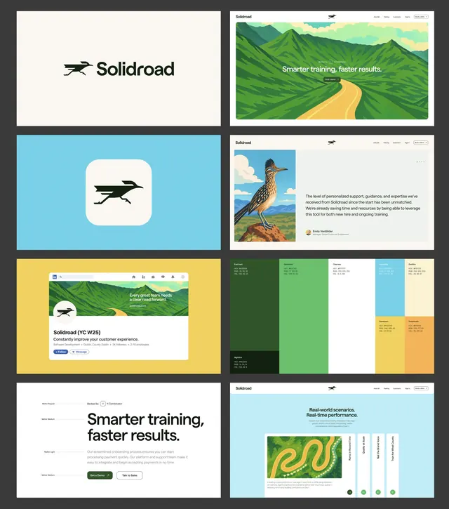 Solidroad brand system board, corporate-clean, illustrated, vibrant