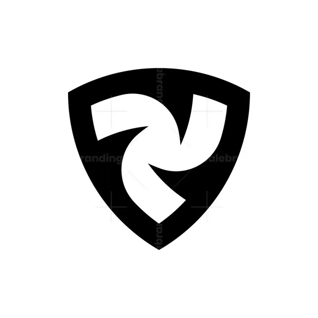 Modern R Shield Logo, minimal, monochrome, dark