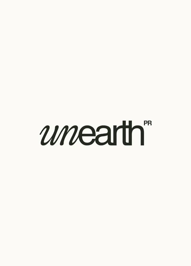unearth PR script-and-sans wordmark, minimal, organic, earthy