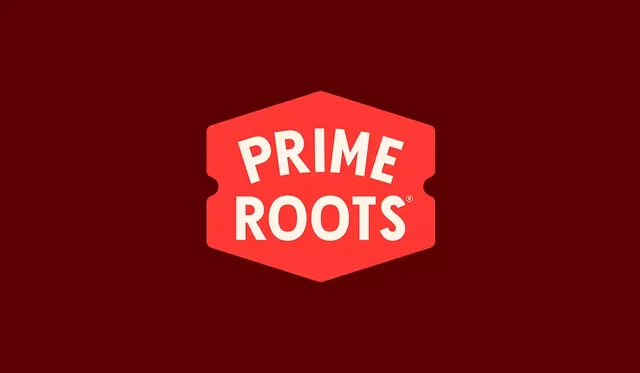 Prime Roots hexagon badge logo, geometric, flat, warm
