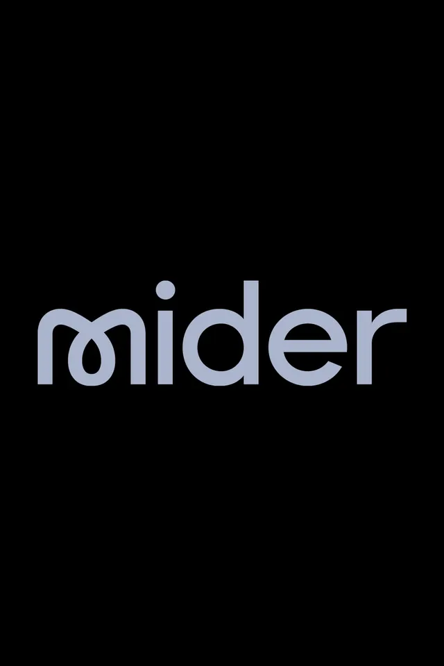 mider rounded lowercase wordmark, minimal, geometric, dark