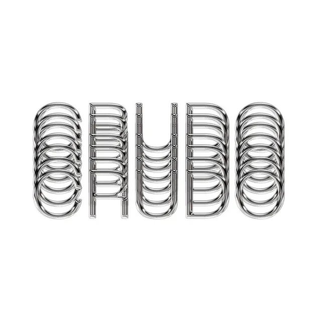 Metallic Wireframe Wordmark, minimal, geometric, monochrome