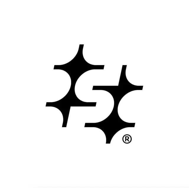 Sparkle-mark monogram with hidden S, minimal, geometric, light