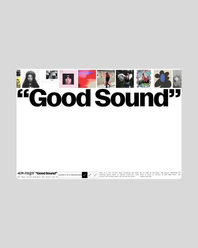 Maps Good Sound agency hero, minimal, editorial, light