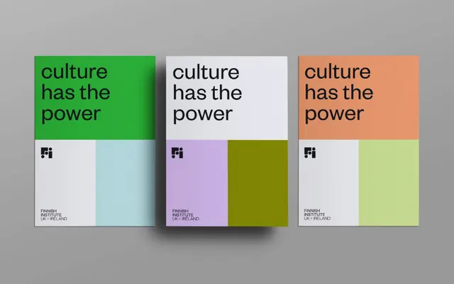 Finnish Institute color-block poster system, minimal, geometric, muted