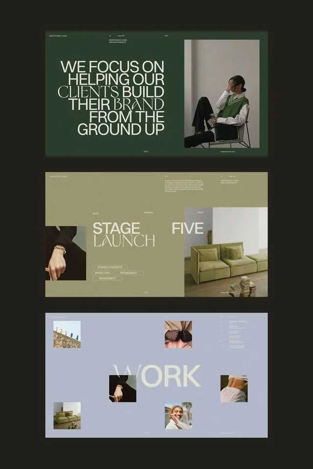 Haus Studios editorial agency web layout, editorial, minimal, muted