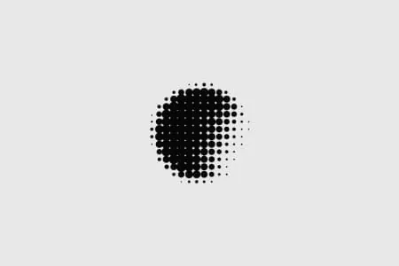 Halftone dot blob mark, abstract, minimal, light